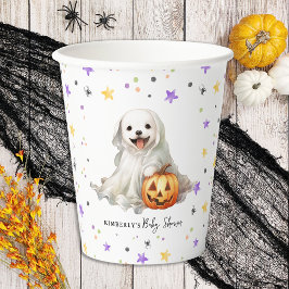 Niedliche Halloween Puppy Little Boo Baby Dusche Pappbecher