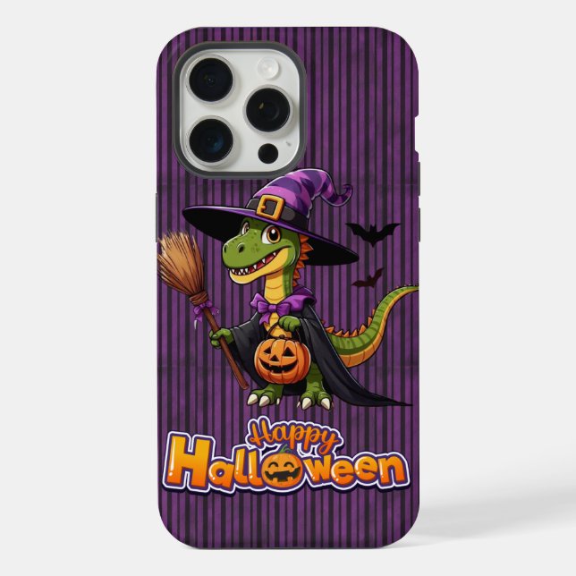 Niedliche Halloween Raptor/Dinosaurier Hexe iPhone Hülle (Rückseite)