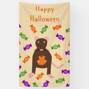 Niedliche Halloween-Rat und Pumpkin Custom Banner
