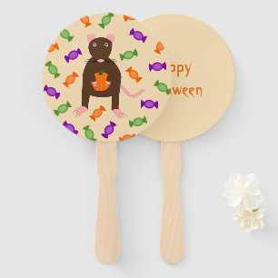 Niedliche Halloween-Rat und Pumpkin Custom Fächer