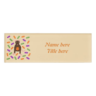 Niedliche Halloween-Rat und Pumpkin Custom Namenschild