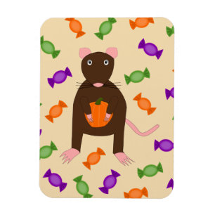 Niedliche Halloween-Rat und Pumpkin Magnet