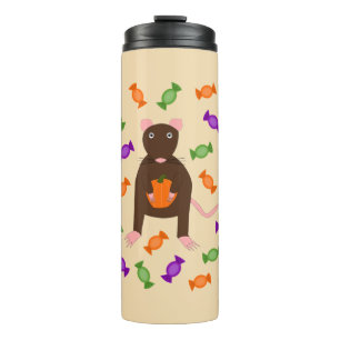 Niedliche Halloween-Rat und Pumpkin Thermosbecher
