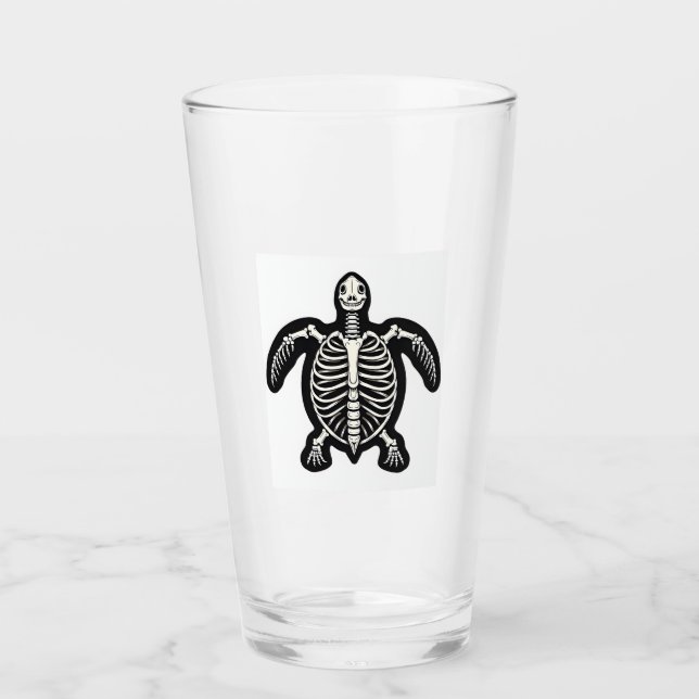 Niedliche Halloween Schildkrötenkelett Tortoise Fo Glas (Vorderseite)