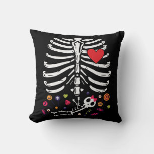 Niedliche Halloween-Schwangerschaft Skeletton-Kind Kissen