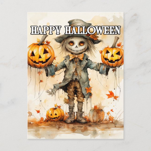 Niedliche Halloween-SkarellIllustration Postkarte (Vorderseite)
