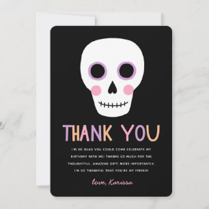 Niedliche Halloween Skull Pastell Danke zum Geburt