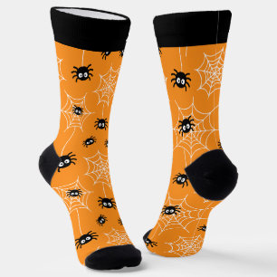 Niedliche Halloween-Spinne und Websocken mit Namen Socken