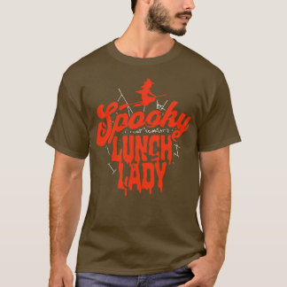 Niedliche Halloween Spooky Lunch Lady Orange und B T-Shirt