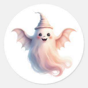 Niedliche Halloween-Sticker - Geist Runder Aufkleber