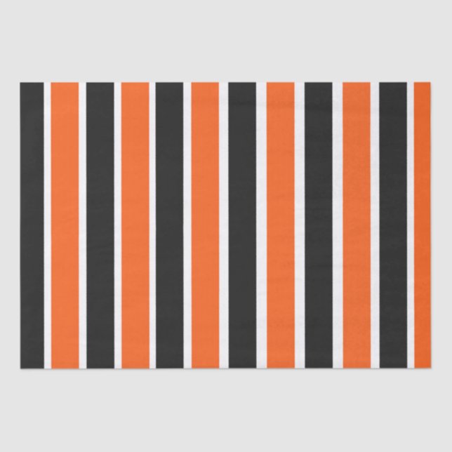 Niedliche Halloween-Streifen in Orange und Schwarz Seidenpapier (Vorderseite)