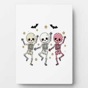 Niedliche Halloween-Tanzskelette Fotoplatte