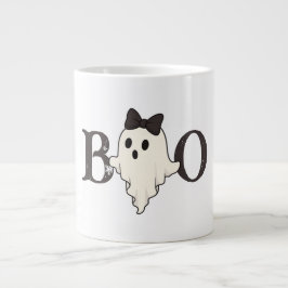 Niedliche Halloween-Tasse - "Boo"-Geist mit Bow Jumbo-Tasse