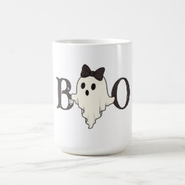 Niedliche Halloween-Tasse - "Boo"-Geist mit Bow Kaffeetasse