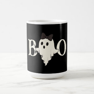 Niedliche Halloween-Tasse - "Boo"-Geist mit Bow Kaffeetasse
