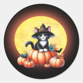 Niedliche Halloween Tuxedo Cat Stickers