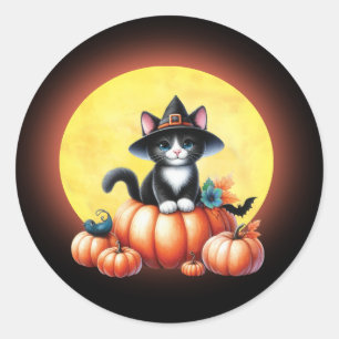 Niedliche Halloween Tuxedo Cat Stickers