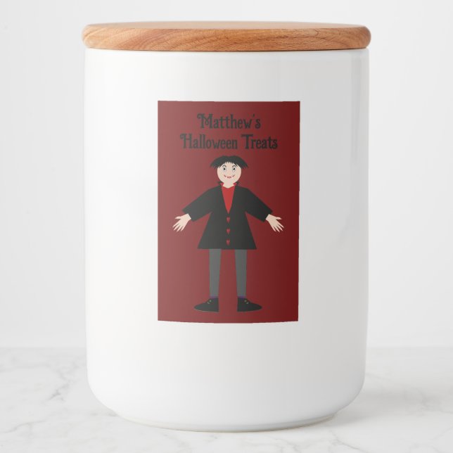 Niedliche Halloween Vampire Custom-Leckereien Lebensmitteletikett (Vorderseite)