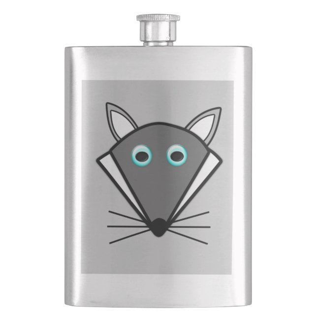 Niedliche Halloween-Wolf-Flaschen Flachmann (Vorderseite)