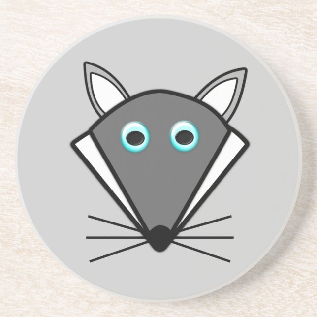 Niedliche Halloween-Wolf-Untersetzer Sandstein Untersetzer (Vorne)