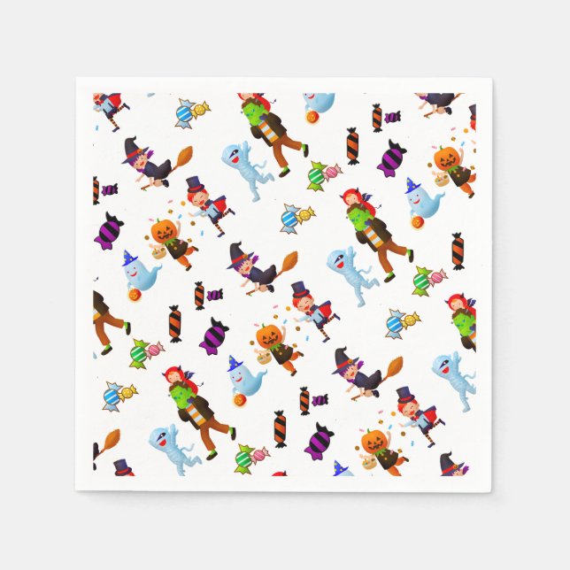 Niedliche Halloween-Zeichen Serviette (Vorderseite)
