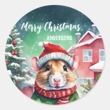 Niedliche Hamsterratte Weihnachtsgeburtsschnee Par