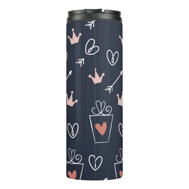 Niedliche Hand gezeichnete Formen Muster Thermal T Thermosbecher (Rückseite)