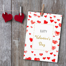 Niedliche Hand gezeichnete Herzen Happy Valentinst Feiertagskarte
