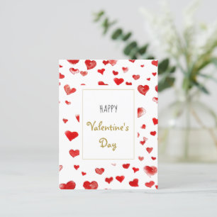 Niedliche Hand gezeichnete Herzen Happy Valentinst Feiertagspostkarte