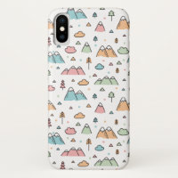 Niedliche Hand gezeichnetes Gebirgsszenen-Muster