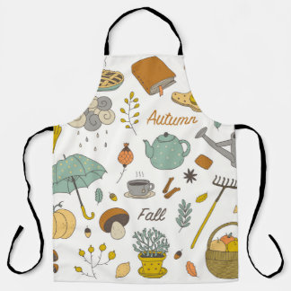 niedliche Hand gezogen Vintage Fall Set Schürze