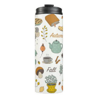 niedliche Hand gezogen Vintage Fall Set  Thermosbecher