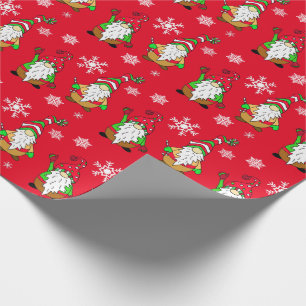 Niedliche Hand Gnome Festtage Weihnachten Geschenkpapier