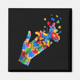 Niedliche Hand- und Schmetterlingspuzzleteile Auti Magnet