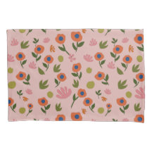 Niedliche Hand zeichnend Blume Muster Pillowcase