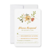 niedliche handgemalte Blume Hochzeit RSVP