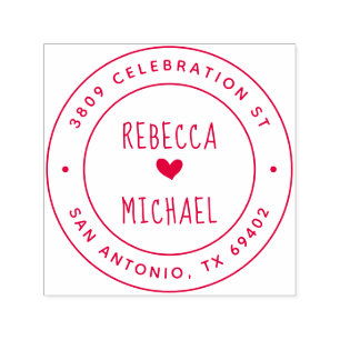 Niedliche handgeschriebene Namen Runde Rücksendead Permastempel