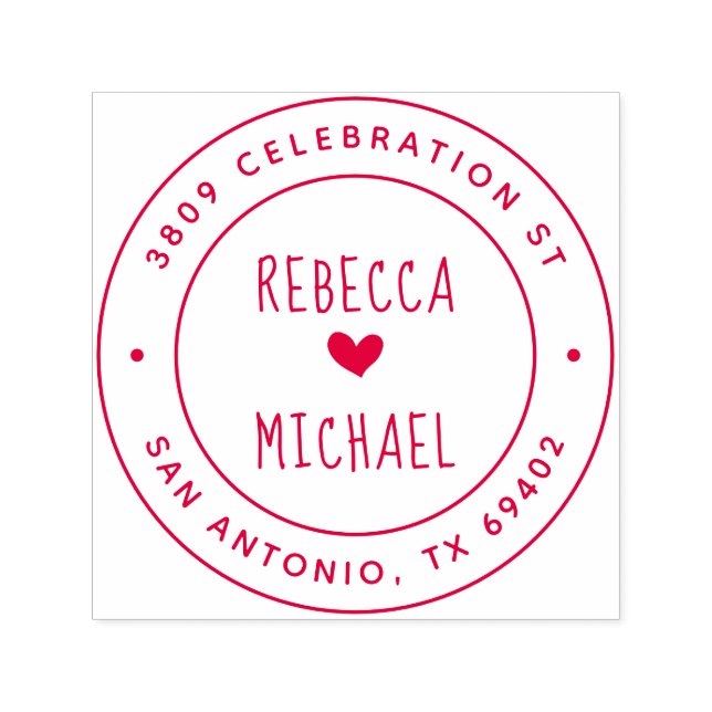 Niedliche handgeschriebene Namen Runde Rücksendead Permastempel (Design)