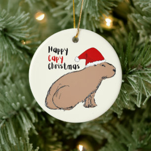 Niedliche handGezeichnet Capybara Personalisierte  Keramik Ornament