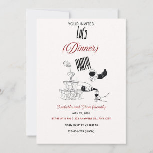 Niedliche handGezeichnet Party Einladung