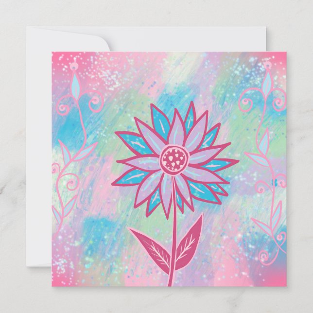 Niedliche handgezeichnet PastelBlume (Vorderseite)
