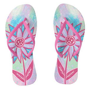 Niedliche handgezeichnet PastelBlume Flip Flops