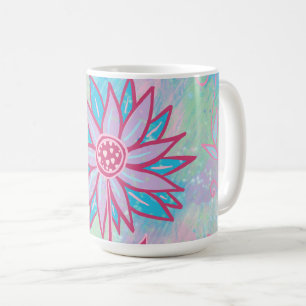 Niedliche handgezeichnet PastelBlume Kaffeetasse