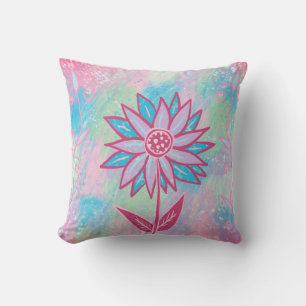 Niedliche handgezeichnet PastelBlume Kissen
