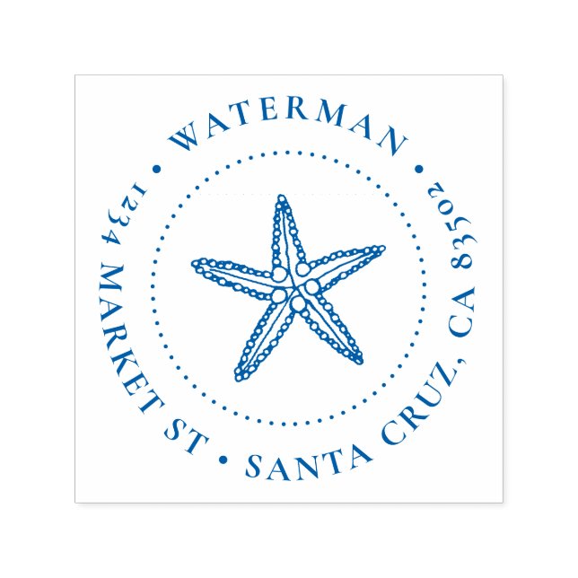 Niedliche handgezeichnet Starfish-Rücksendeadresse Permastempel (Design)