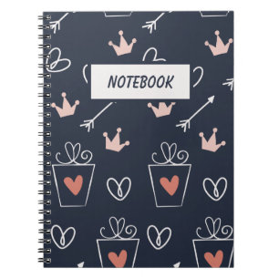 Niedliche, handgezeichnete Formen, Muster-Notebook Notizblock