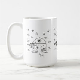 Niedliche handgezeichnete Weihnachtsfeiertagskatze Kaffeetasse