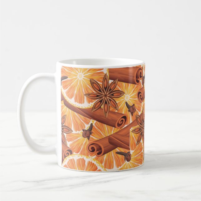 Niedliche, handgezogene Lemon-Scheiben Kaffeetasse (Links)