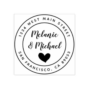 Niedliche Handschrift und Rücksendeadresse Gummistempel