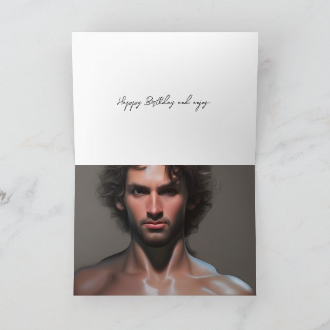 Niedliche Handsome Man Birthday Card Karte (Innenseite)